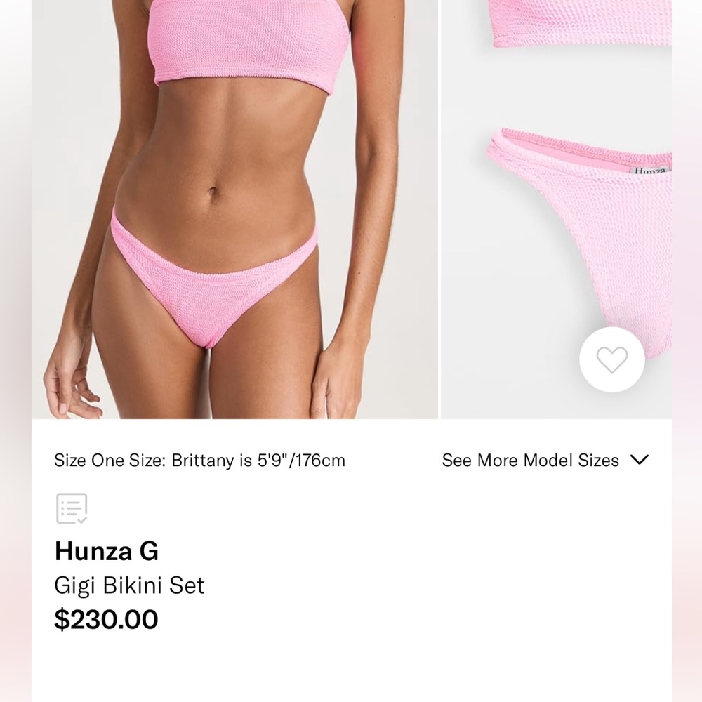 Hunza g gigi suit in bubblegum pink